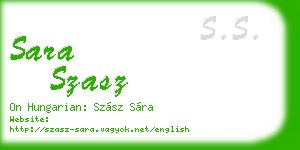 sara szasz business card